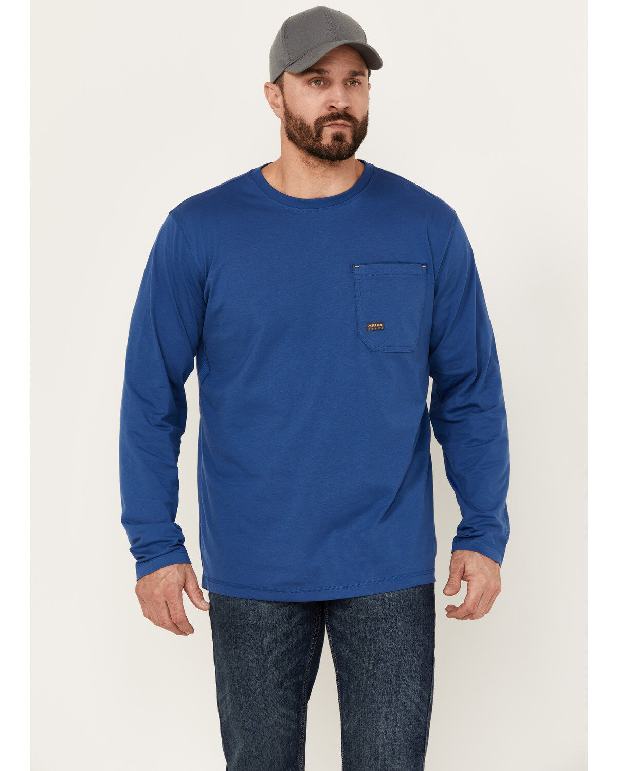 Men's Ariat Rebar Workman Chrome Moto Eagle Long Sleeve T-Shirt