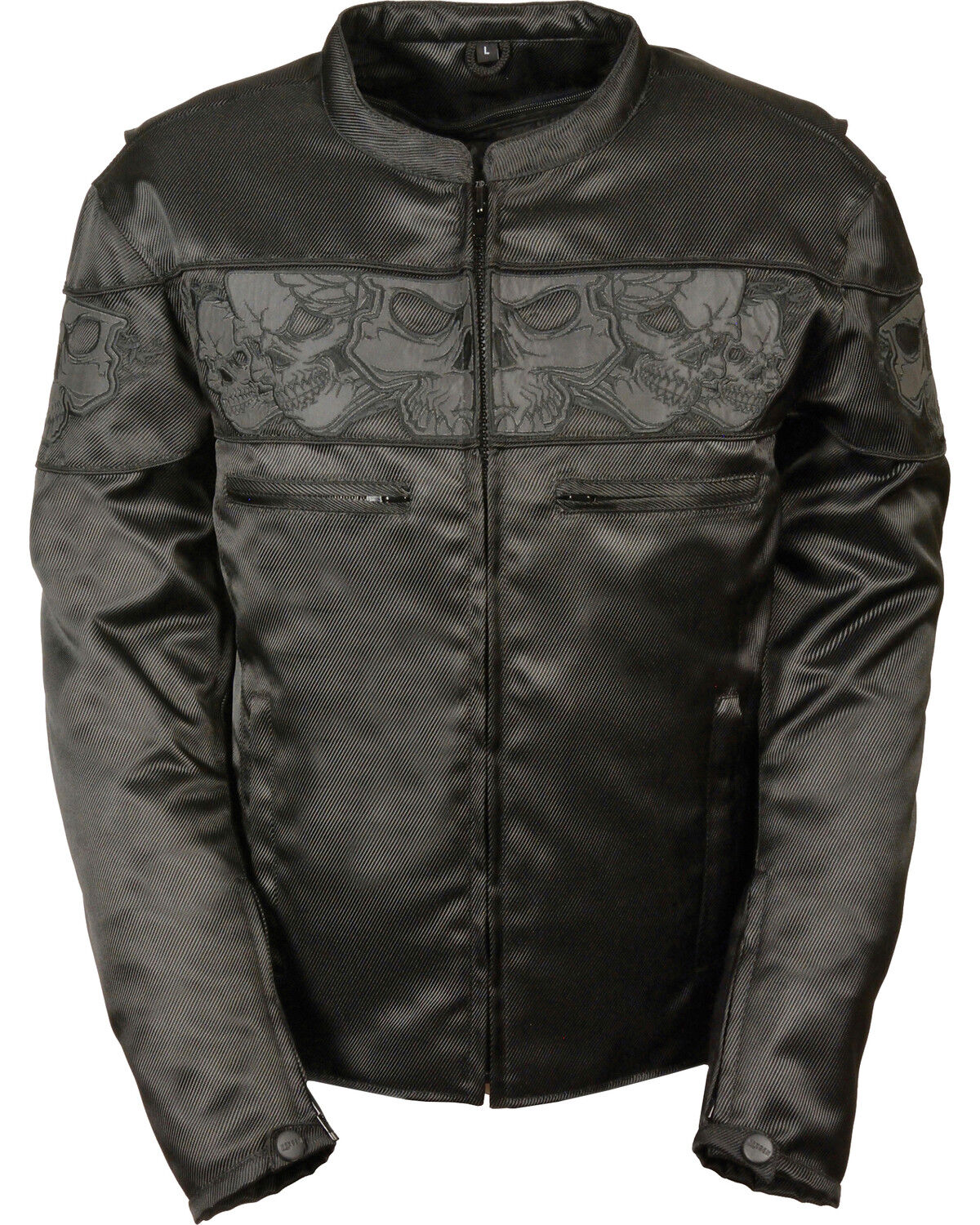 Men's Milwaukee Leather Reflective Skulls Textile Jacket - Big - 5X