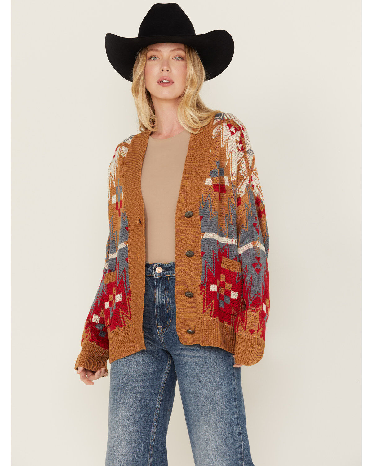 Women's Wrangler Southwestern Print Boyfriend Cardigan