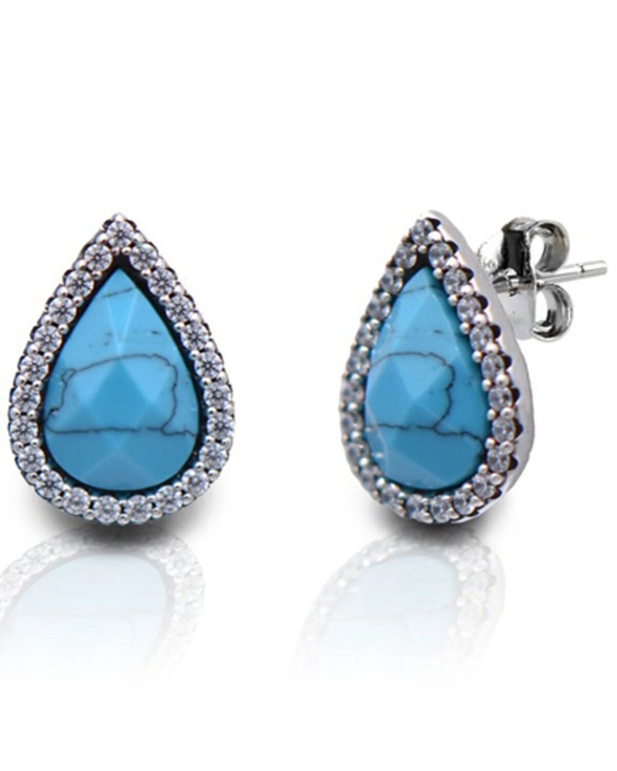 Women's Kelly Herd Turquoise & Silver Teardrop Earrings