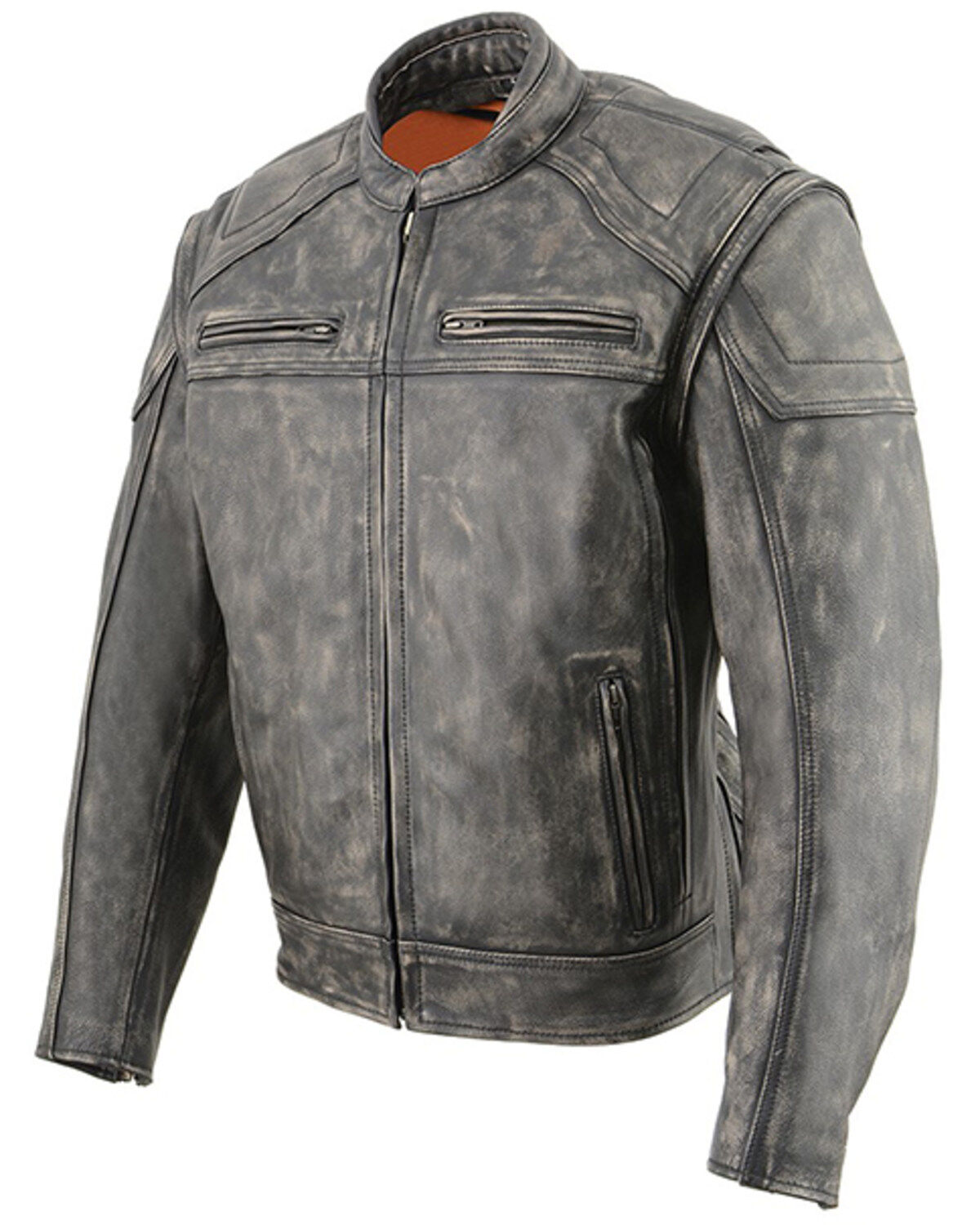 Men's Milwaukee Leather Distressed 2-in-1 Concealed Carry Leather Jack