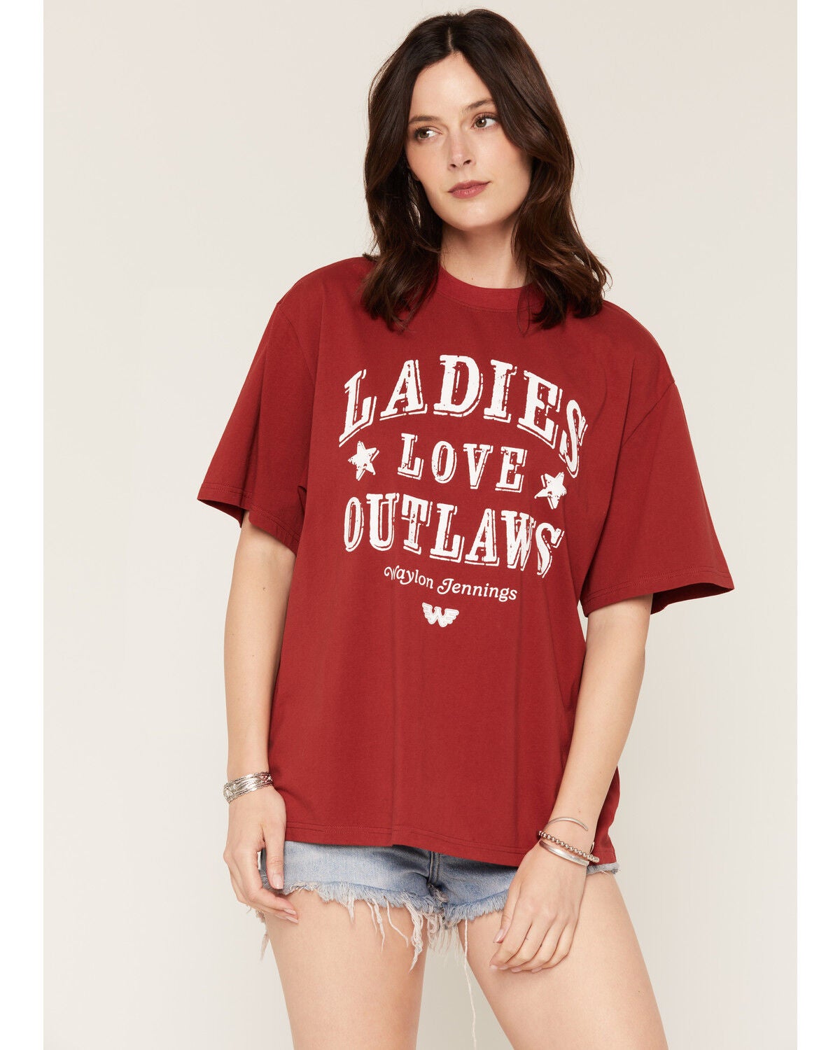 Women's People of Leisure Waylon Jennings Oversized Short Sleeve Graph