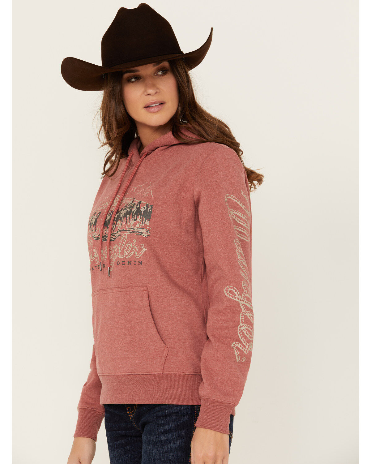 Women's Wrangler Logo Horse Graphic Hoodie