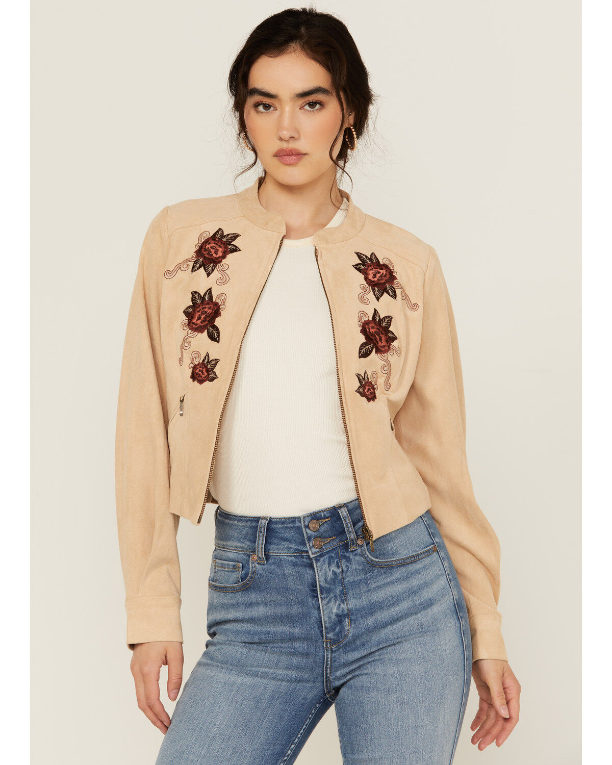 Women's Shyanne Embroidered Faux Suede Jacket