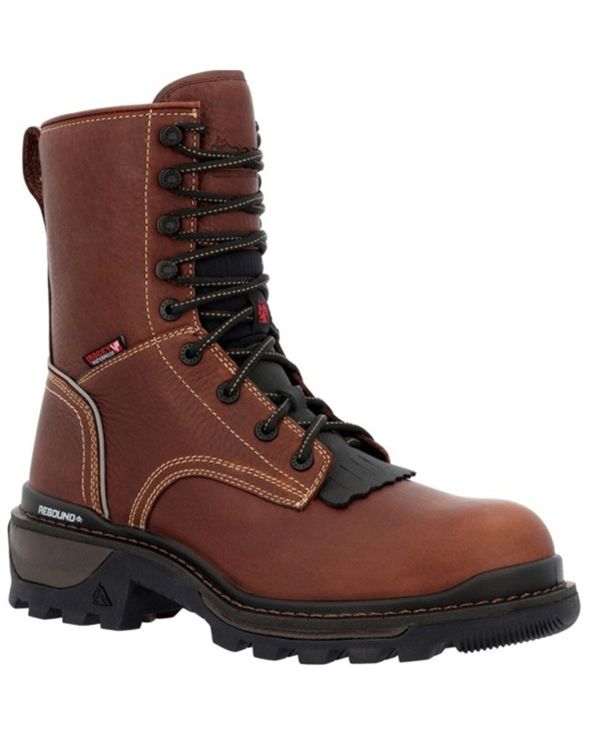 Men's Rocky Rams Horn Waterproof Lace-Up Logger Work Boots - Composite