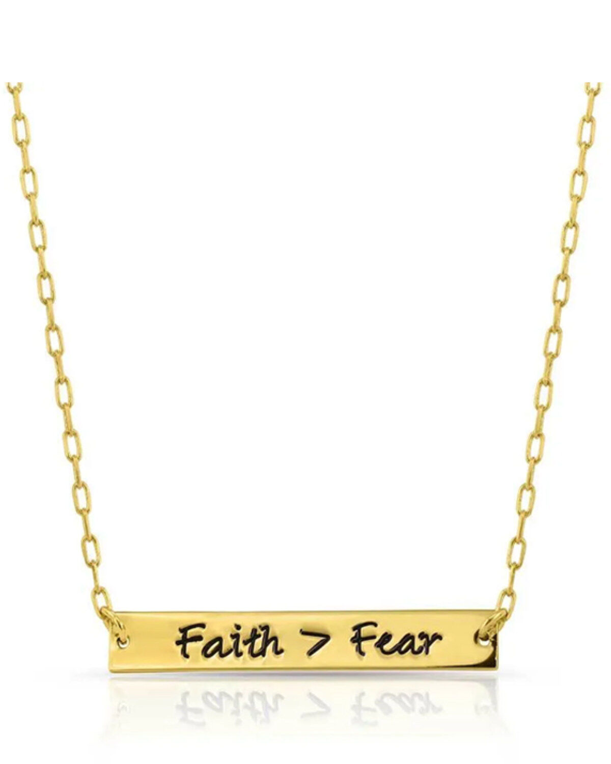 Women's Montana Silversmiths Gold Faith Is Greater Than Fear Necklace