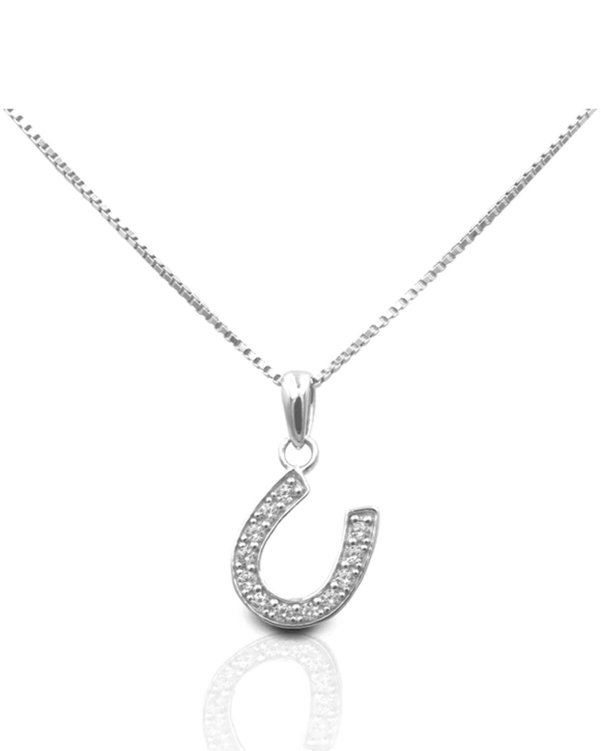 Women's Kelly Herd Large Silver Dangle Horseshoe Pendant Necklace