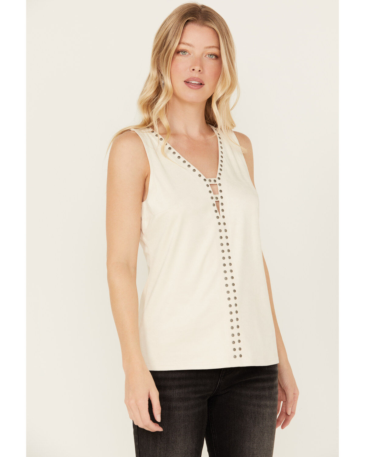 Women's Idyllwind Lilywood Beaded Front Faux Suede Tank Top