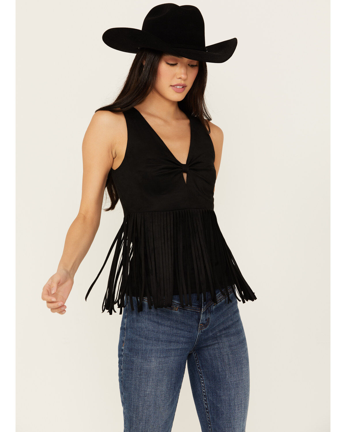 Women's Idyllwind Pennington Faux Suede Twisted Fringe Top
