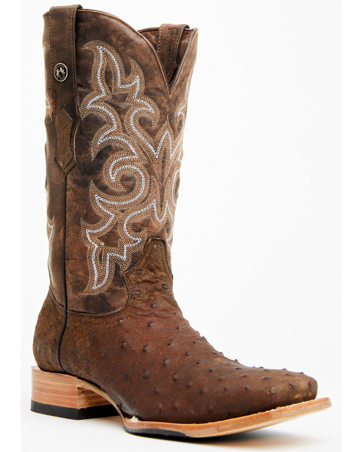 Men's Tanner Mark Exotic Full Quill Ostrich Western Boots - Broad Squa