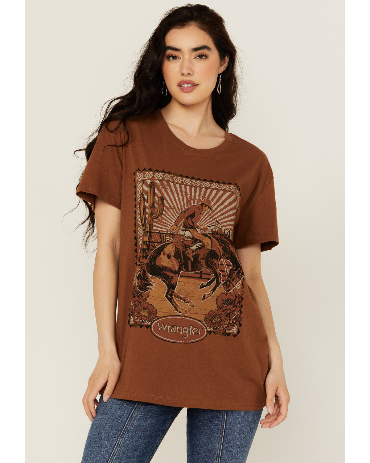 Women's Wrangler Cowboy Boyfriend Short Sleeve Graphic Tee