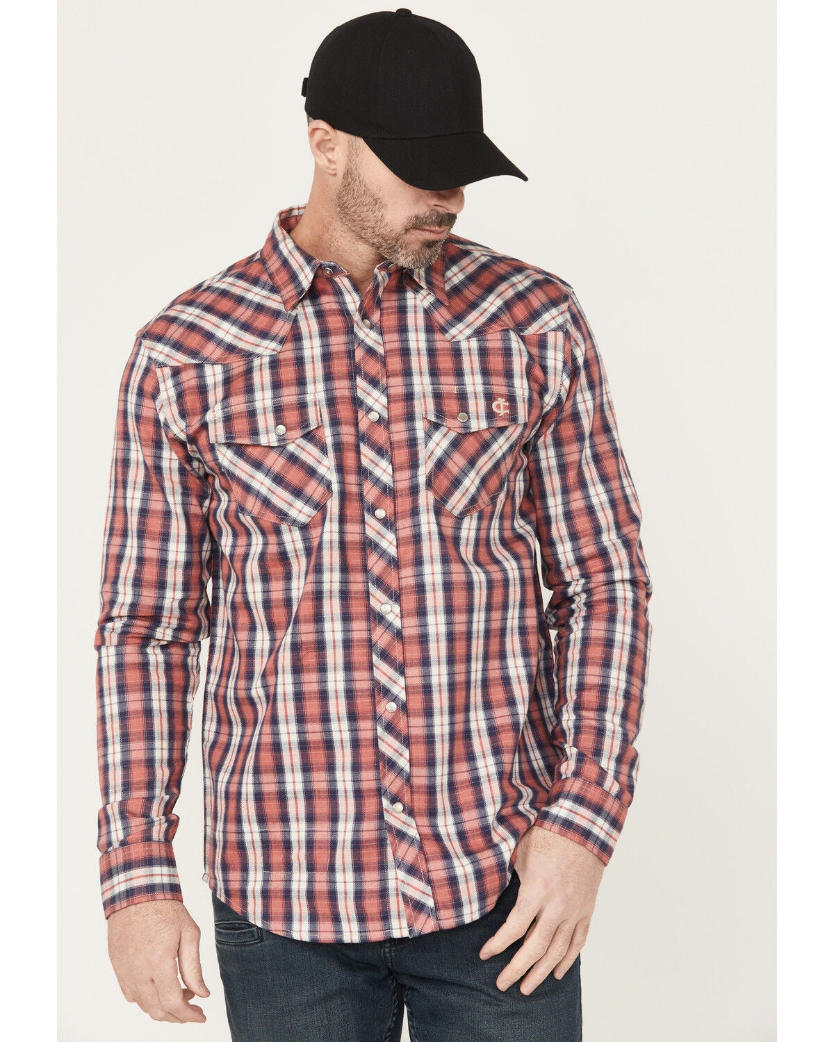 Men's Cody James FR Plaid Print Long Sleeve Snap Work Shirt