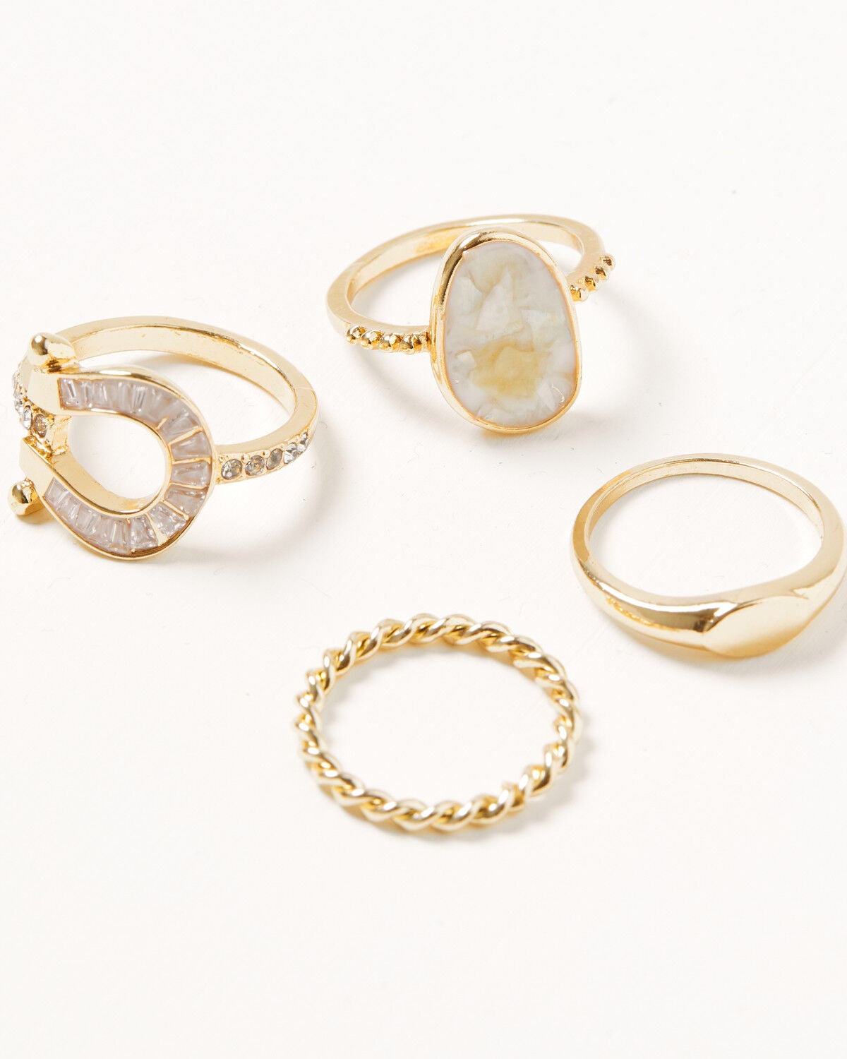 Women's Shyanne Shell Effect Ring Set - 4 Piece