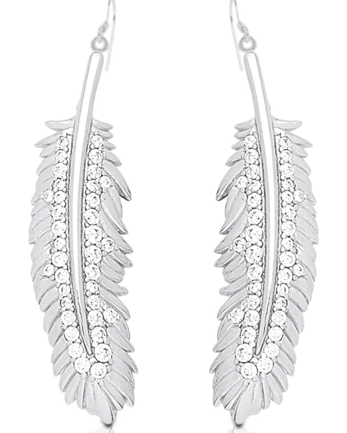 Women's Kelly Herd Silver Feather Dangle Earrings
