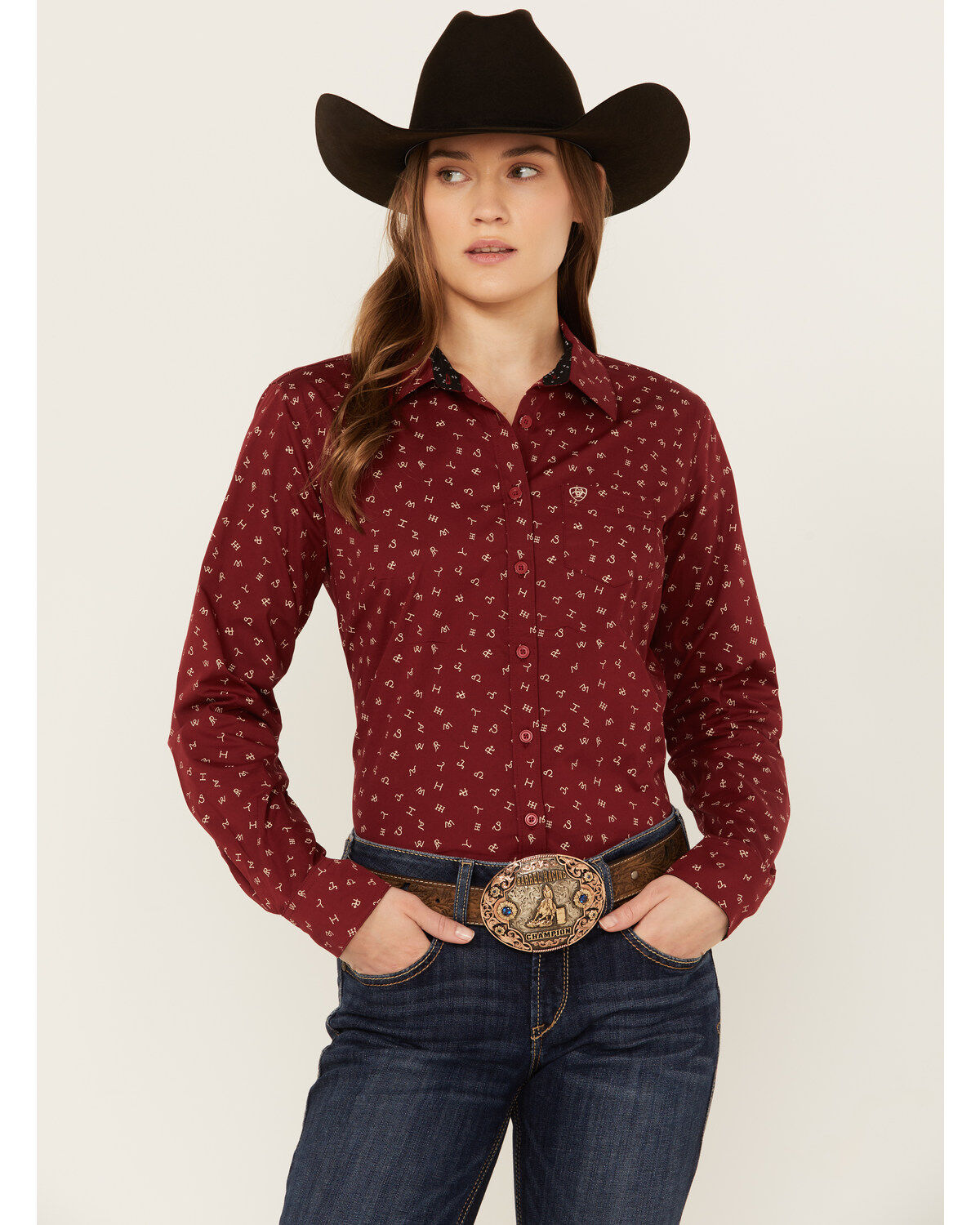 Women's Ariat Conversation Print Long Sleeve Button-Down Western Shirt