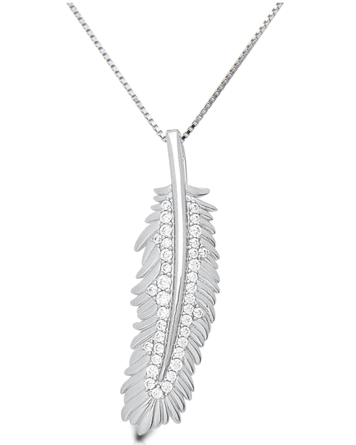 Women's Kelly Herd Silver Feather Pendant Necklace