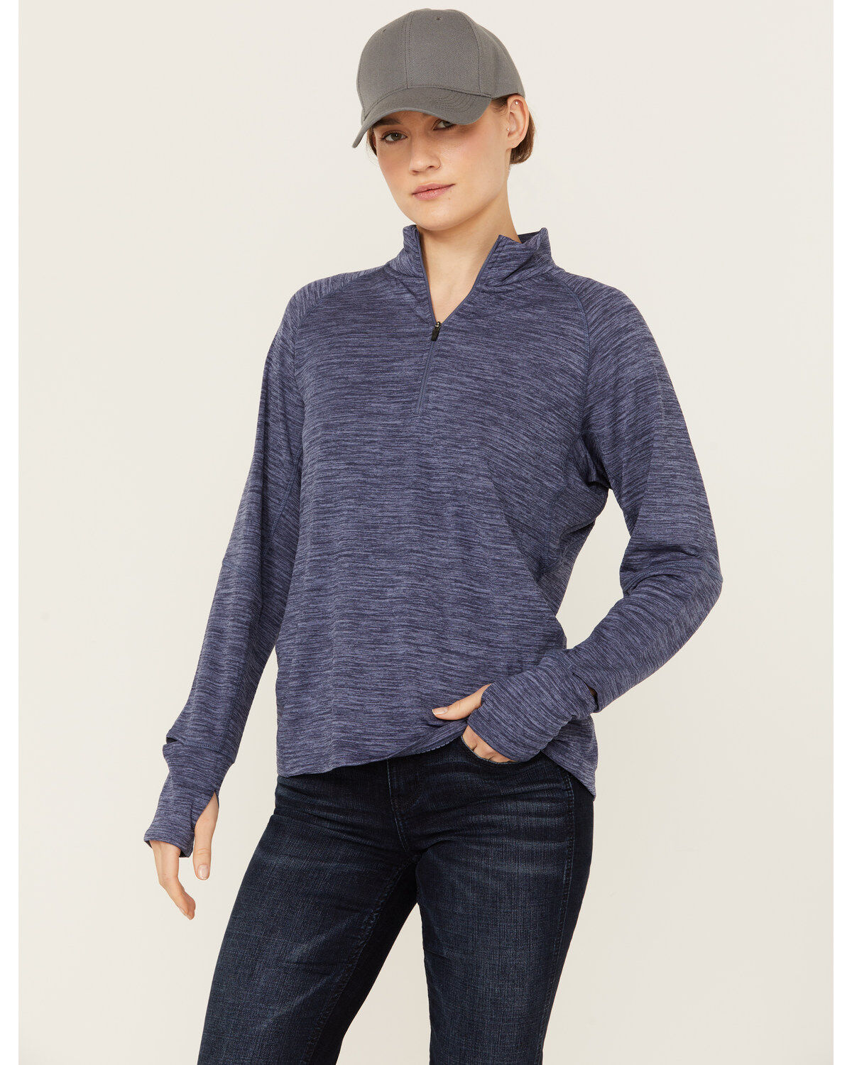 Women's Ariat Rebar Gridwork Baselayer 1/4 Zip T-Shirt