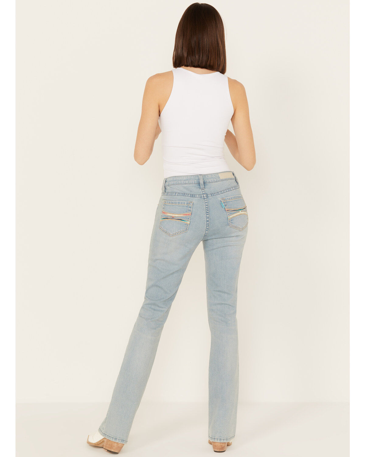 Women's Hooey by Rock & Roll Denim Light Wash Mid Rise Extra Stretch B