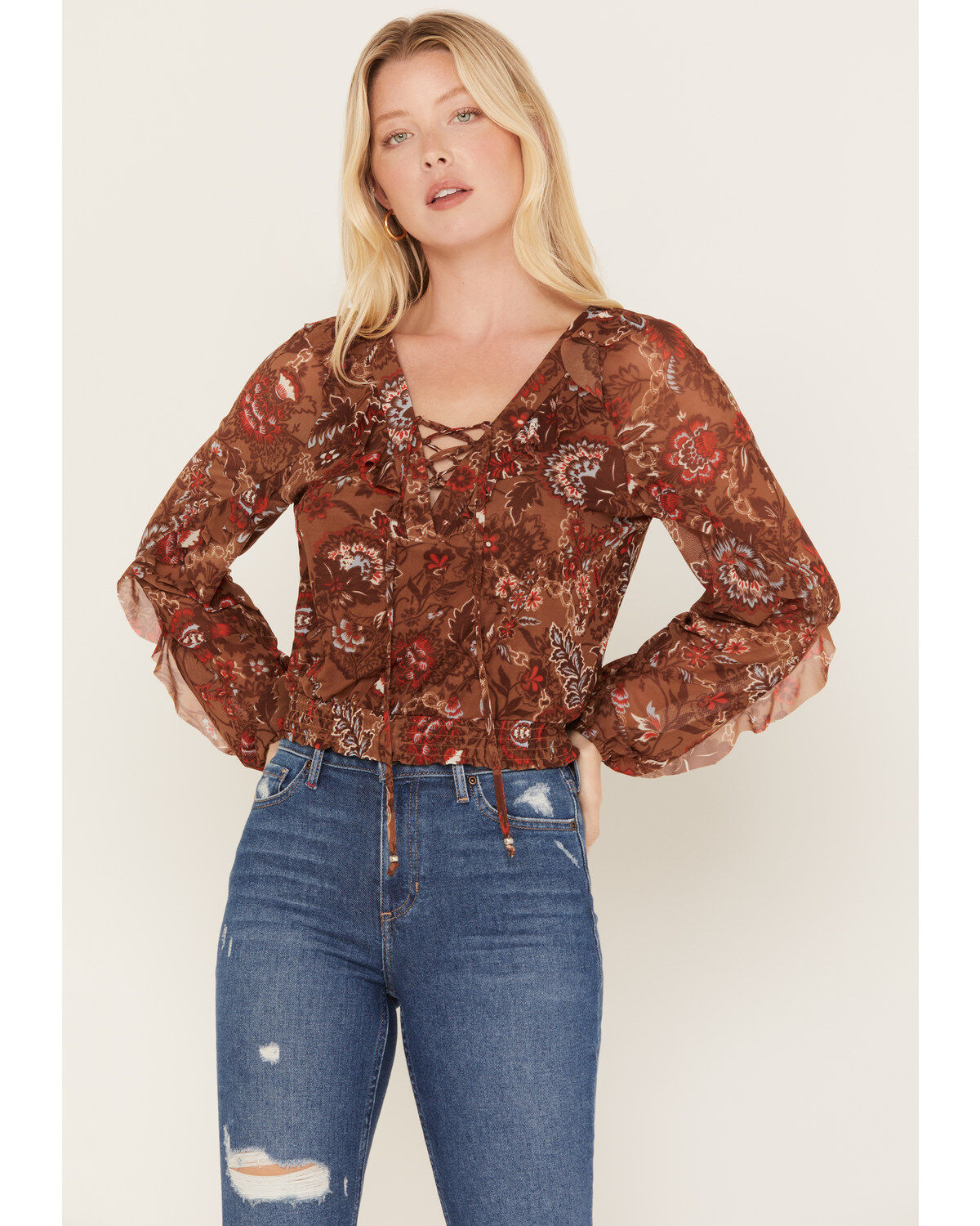 Women's Idyllwind McCoy Meshed Lace-Up Top