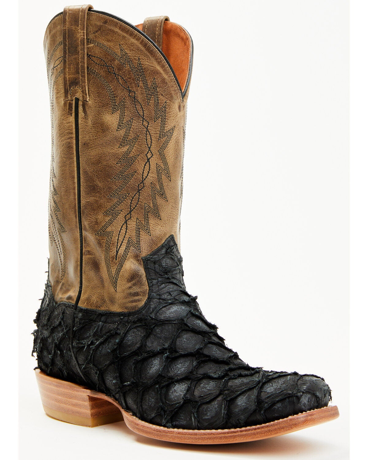 Men's Piraruco Print Rodeo Cowboy Boots - La Sierra - Leather, Square Toe, Handmade In Mexico