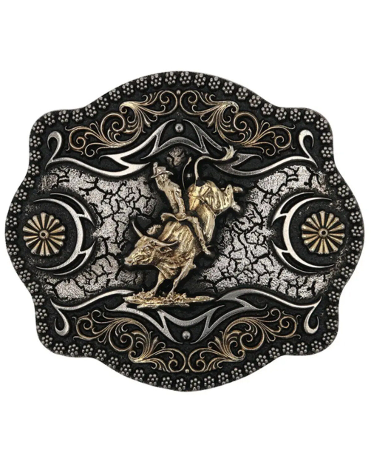 Men's Montana Silversmiths A-Blaze Filigree Framed Bull Rider Belt Buc