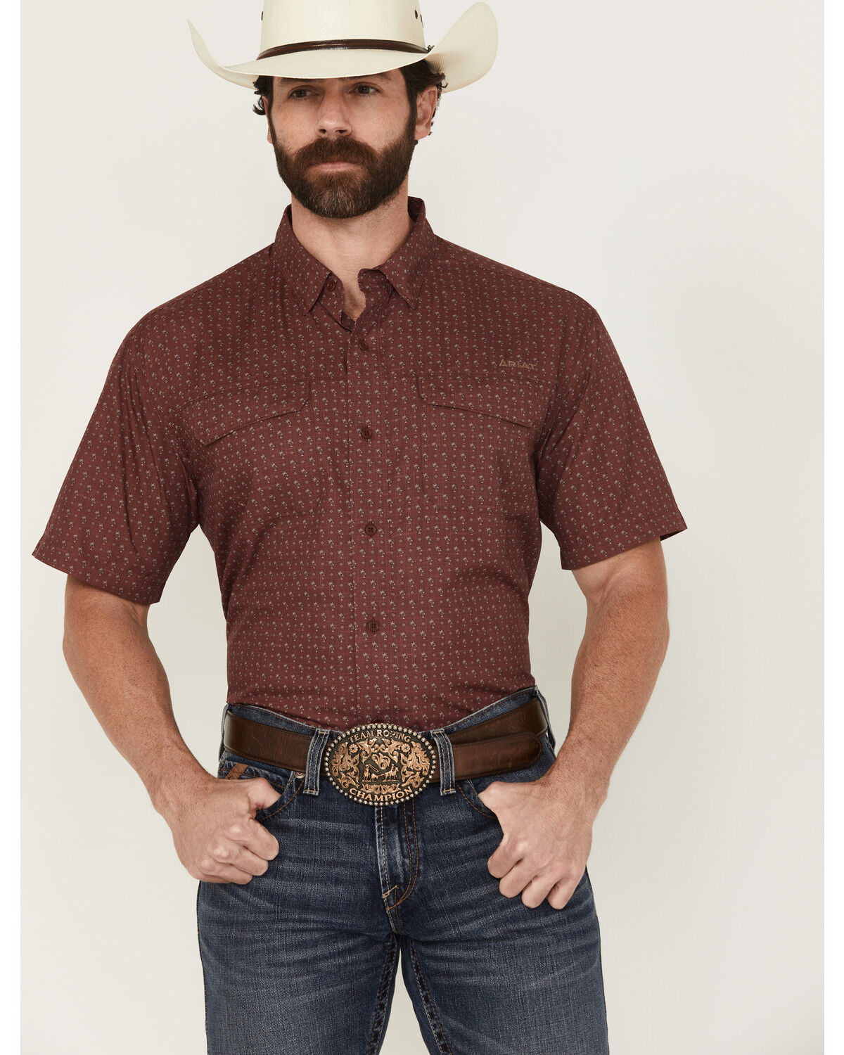 Men's Ariat VentTEK Outbound Printed Short Sleeve Button-Down Performa