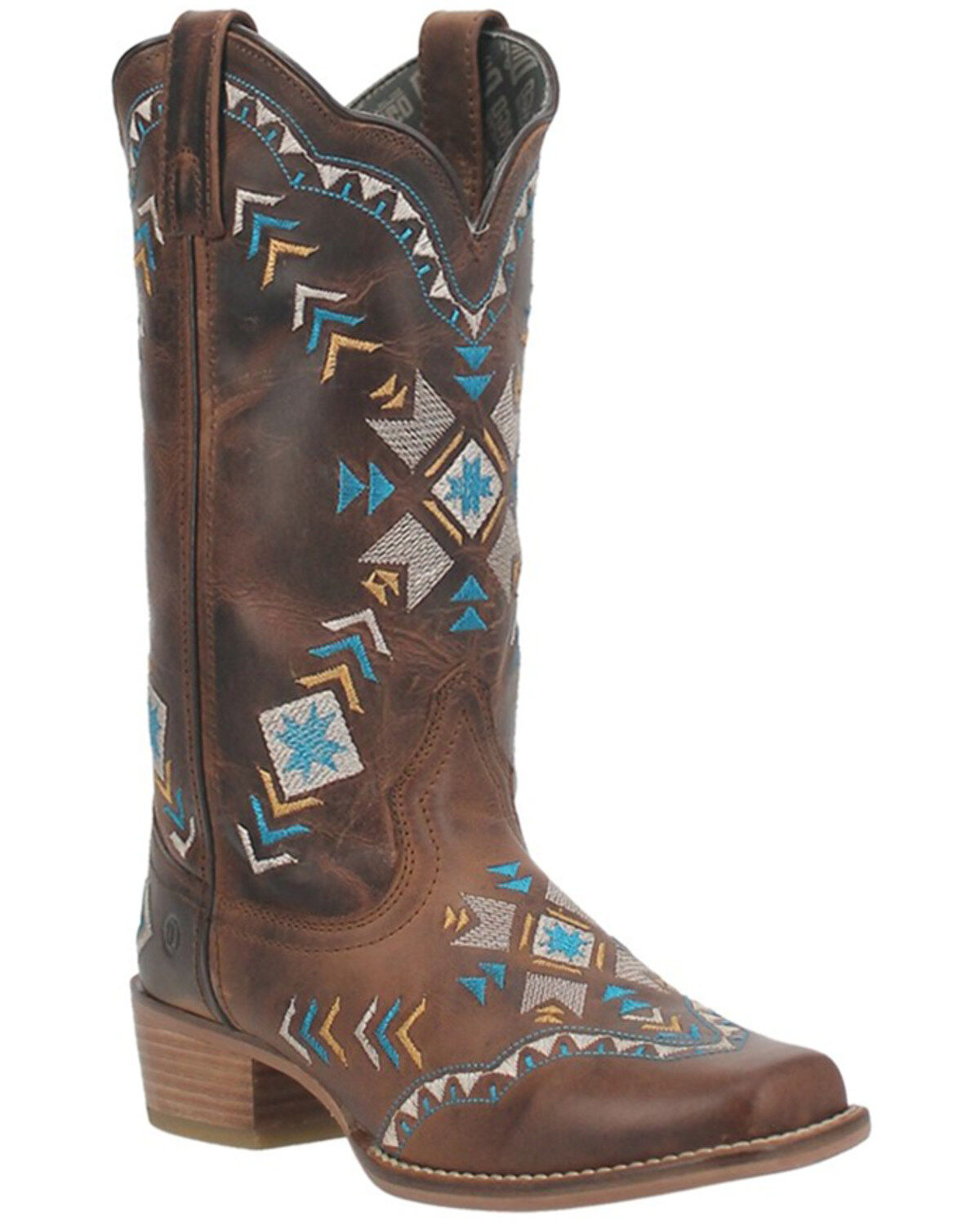 Women's Dingo Mesa Southwestern Embroidered Pull On Western Boots - Sq