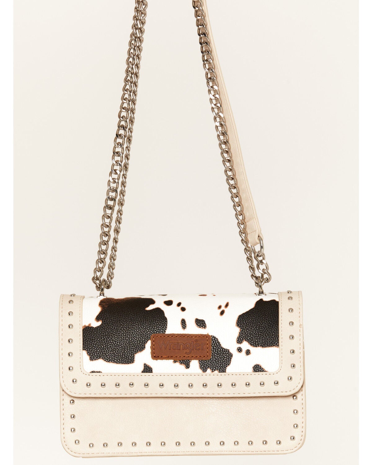 Women's Wrangler X Boot Barn Cow Print Large Clutch with Chain Strap