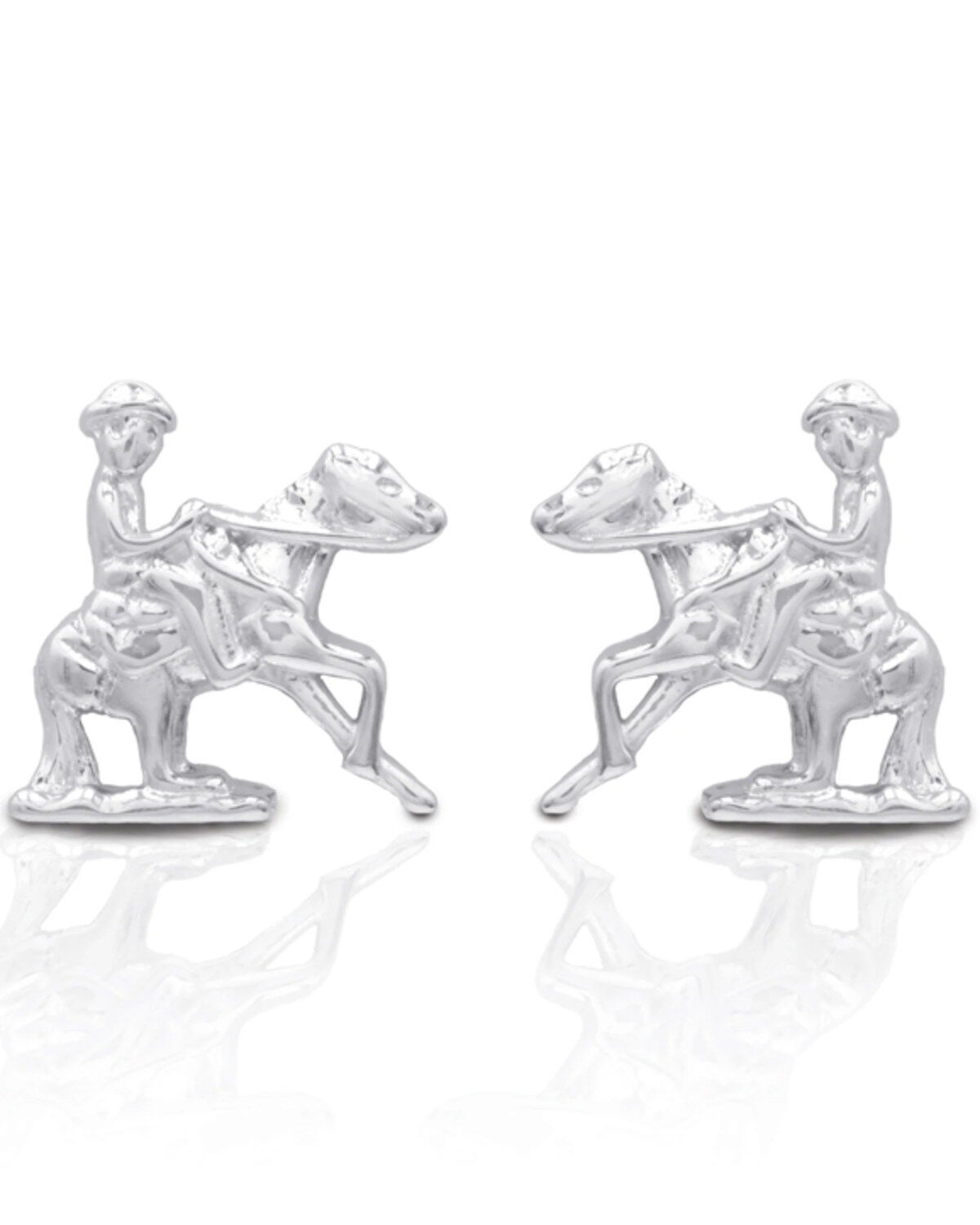 Women's Kelly Herd Silver Reining Horse Earrings