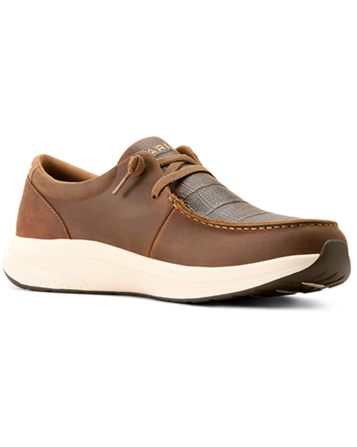 Men's Ariat Buckeye Crocodile Print Casual Shoes - Moc Toe