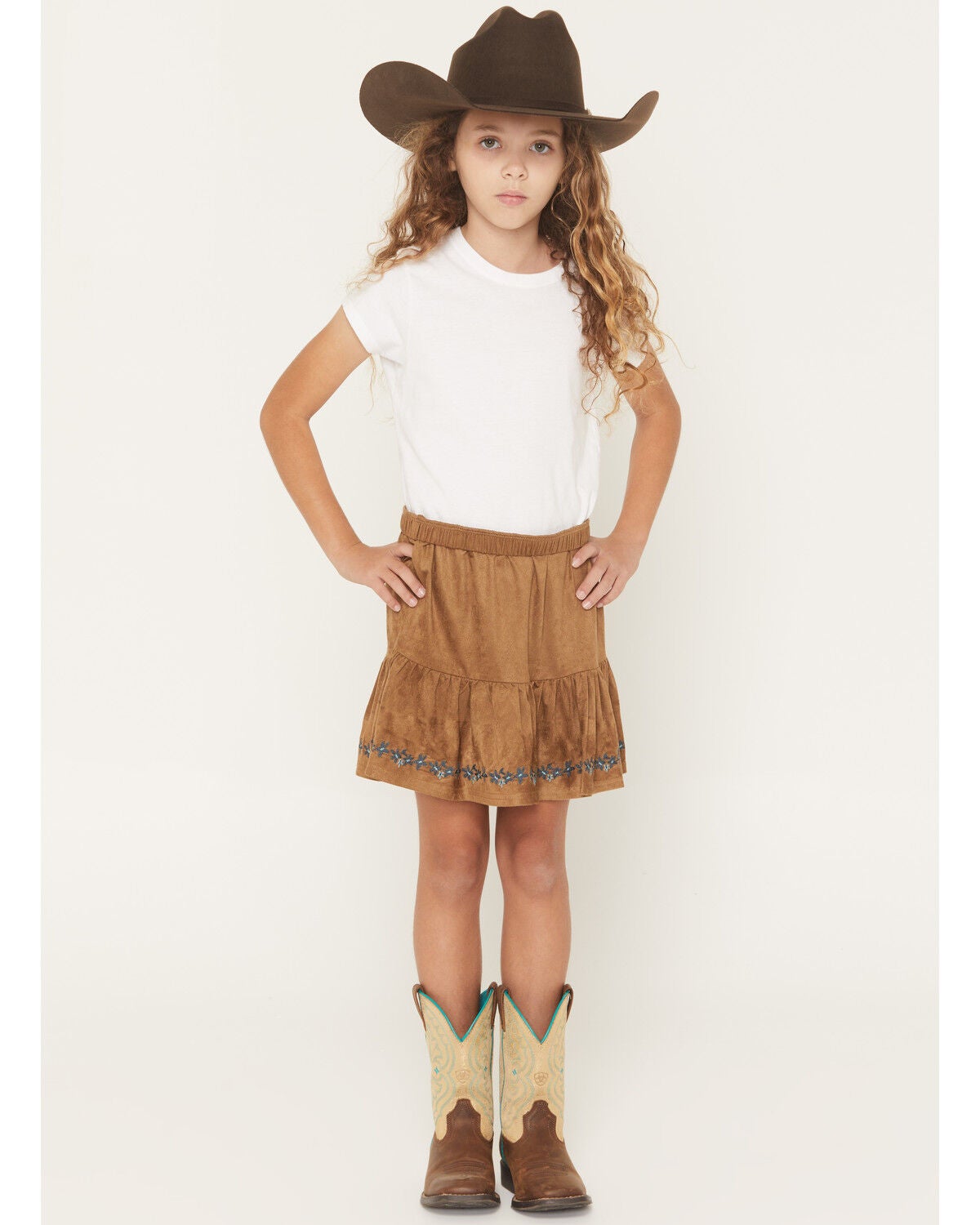 Girls' Shyanne Faux Suede Tiered Skirt