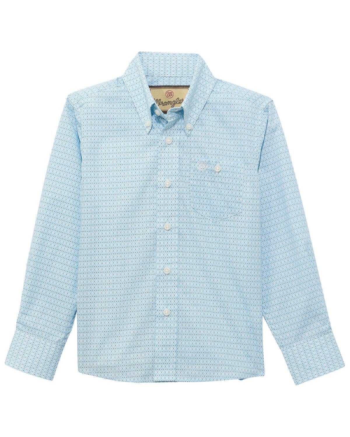 Boys' Wrangler Geo Print Long Sleeve Button-Down Western Shirt