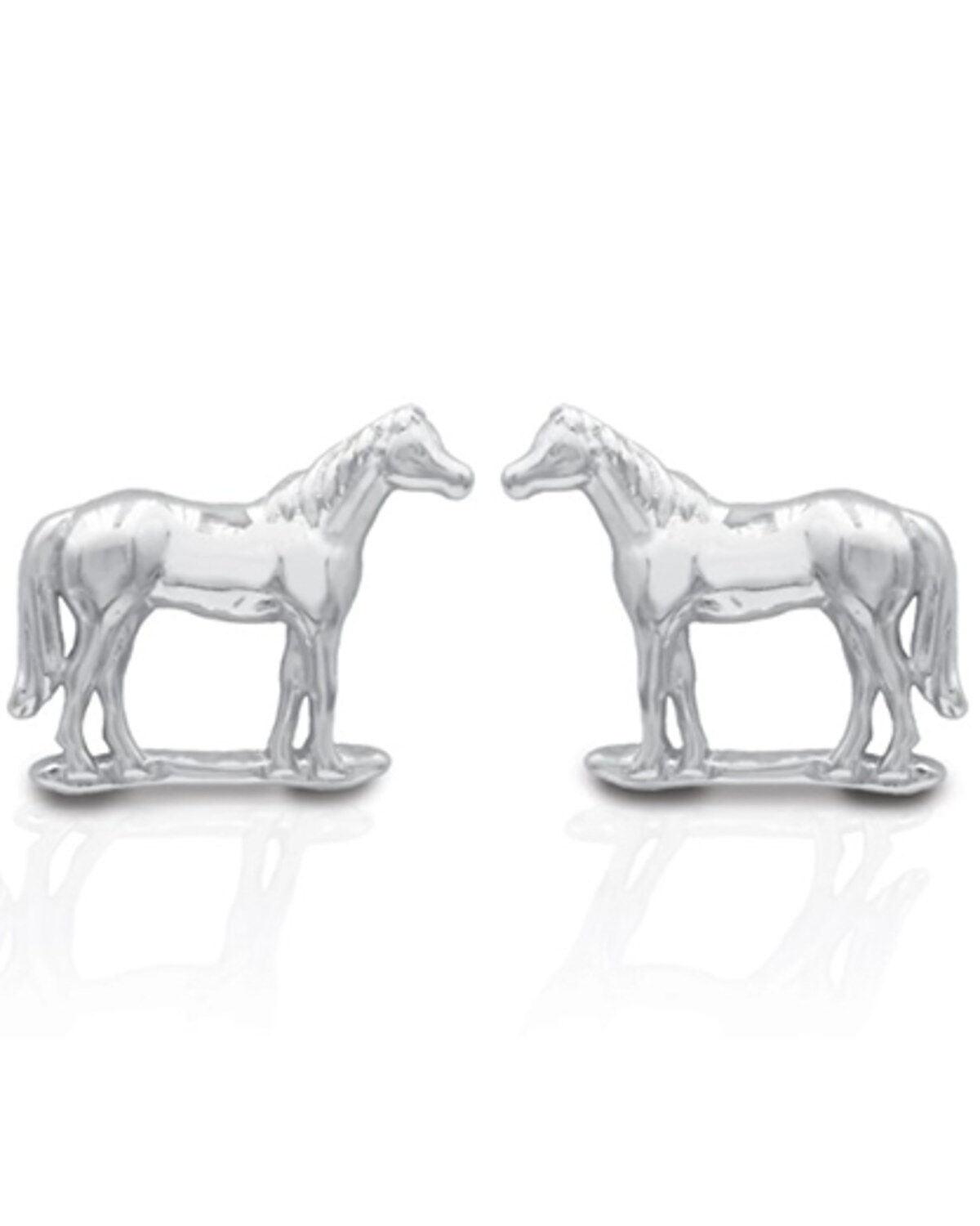 Women's Kelly Herd Silver Halter Horse Stud Earrings