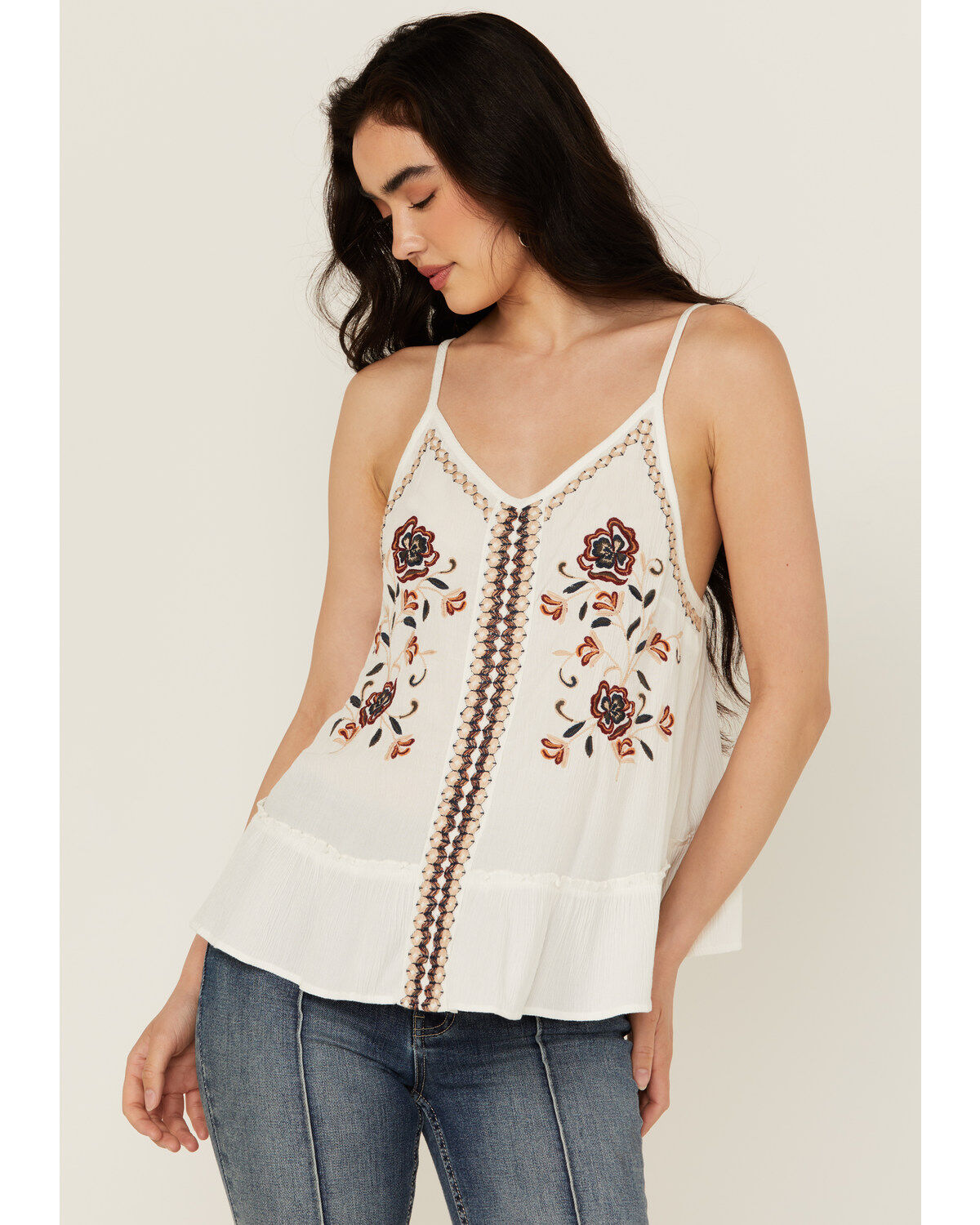 Women's Shyanne Floral Embroidered Cami Tank Top