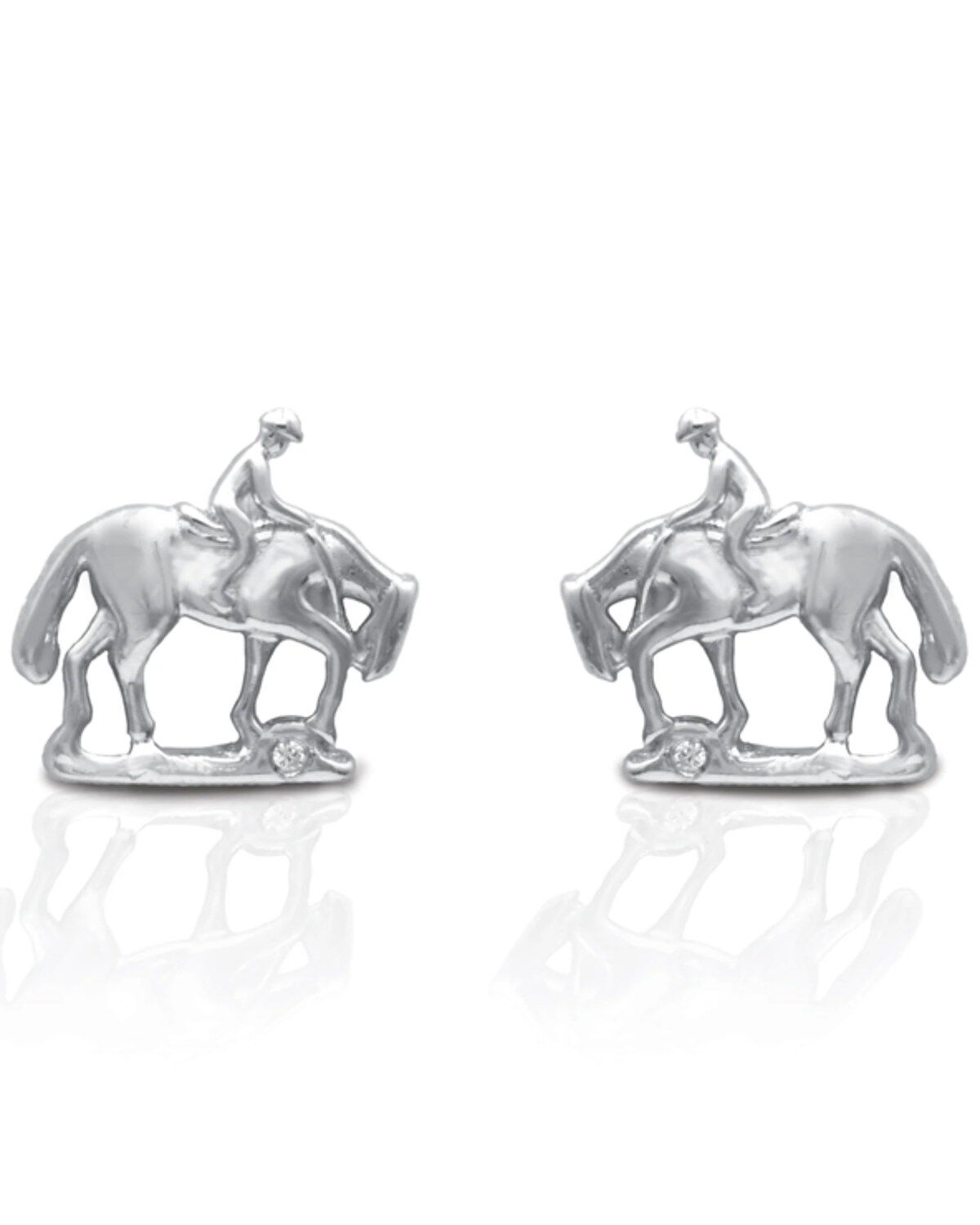 Women's Kelly Herd Silver Trail Horse Stud Earrings