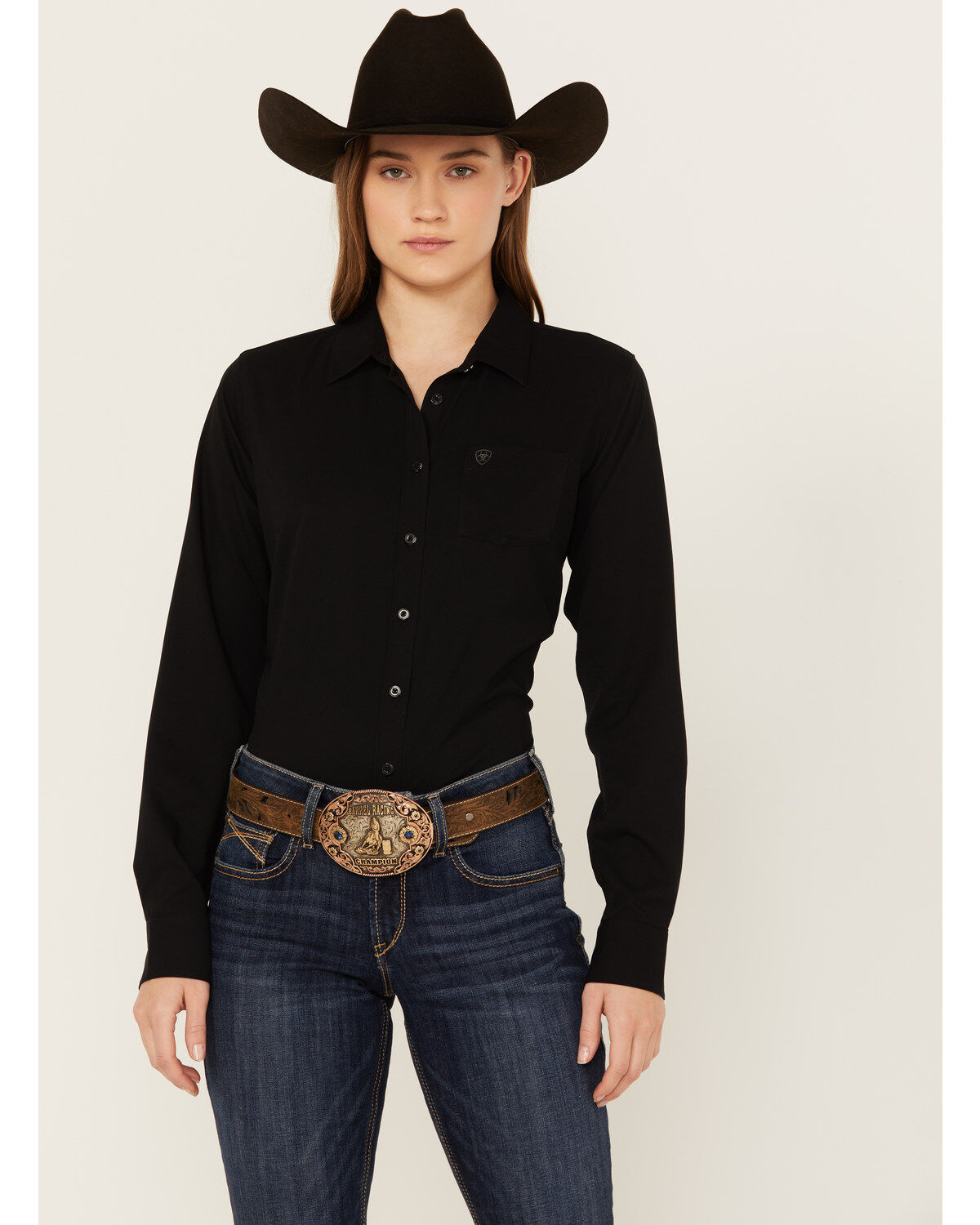 Women's Ariat Solid Long Sleeve Button-Down Performance Western Shirt