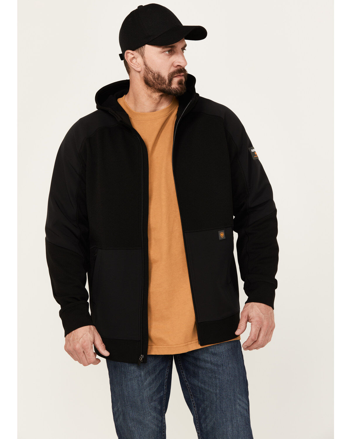 Men's Ariat Rebar WorkTek Reinforced Full Zip Hooded Jacket