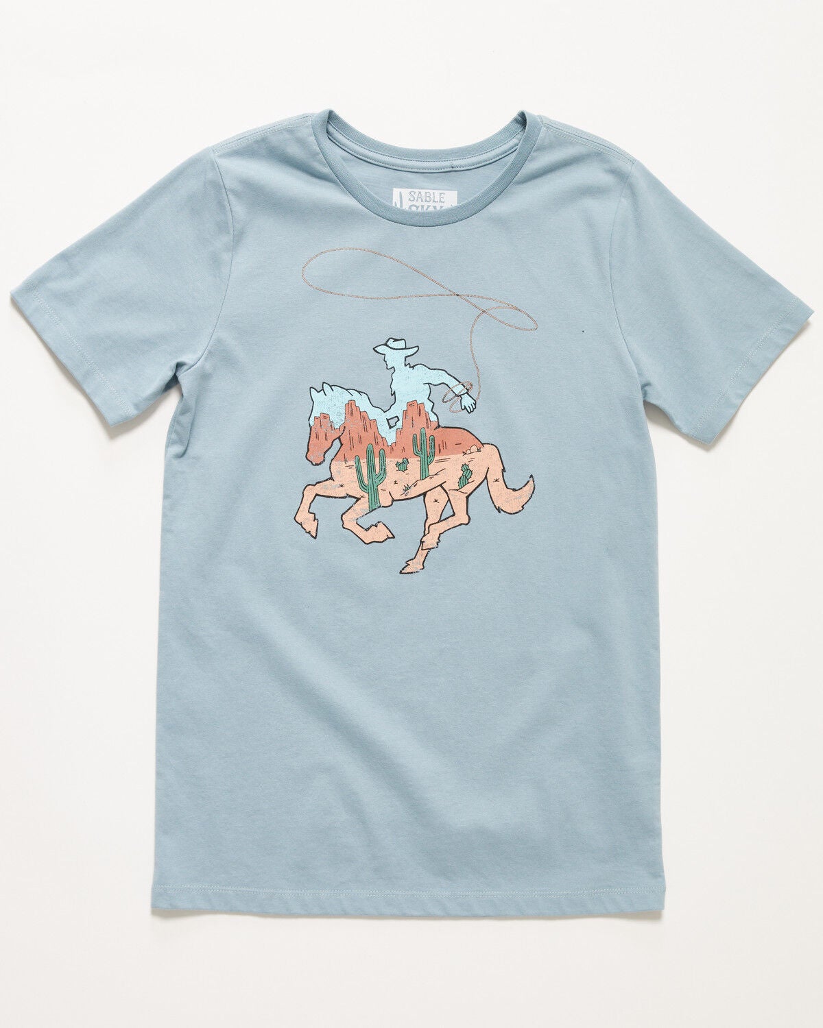 Boys' Sable Sky Scenic Cowboy Short Sleeve Graphic T-Shirt