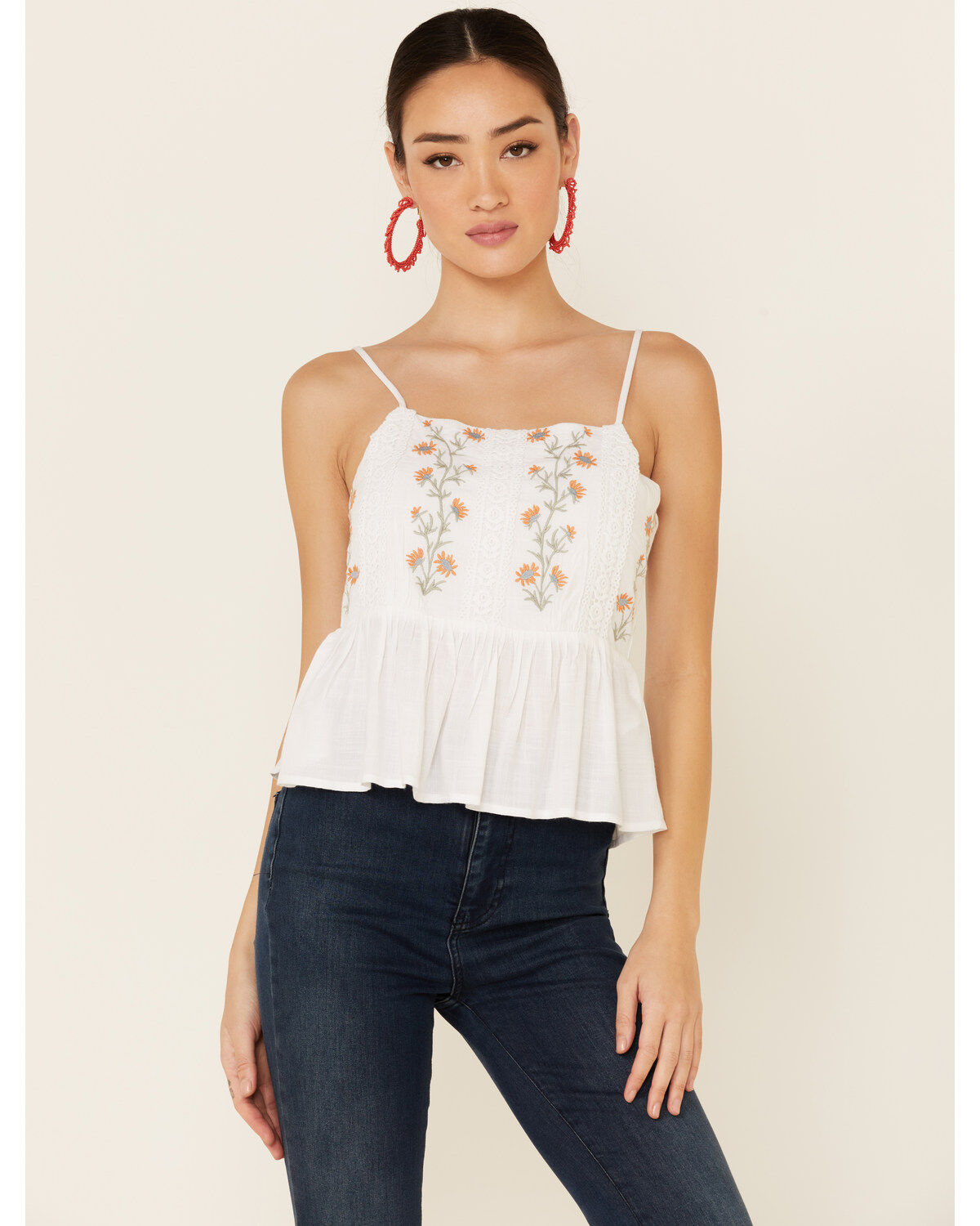 Women's Patrons of Peace Margo Floral Embroidered Cami Top