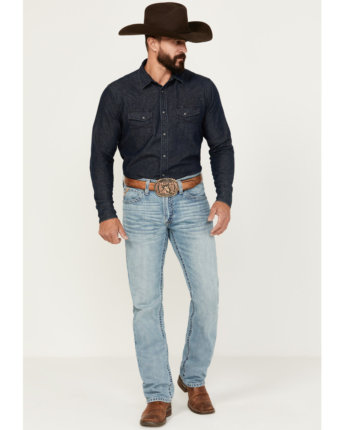 Men's Ariat M4 Corona Marston Light Wash Relaxed Straight Rigid Jeans