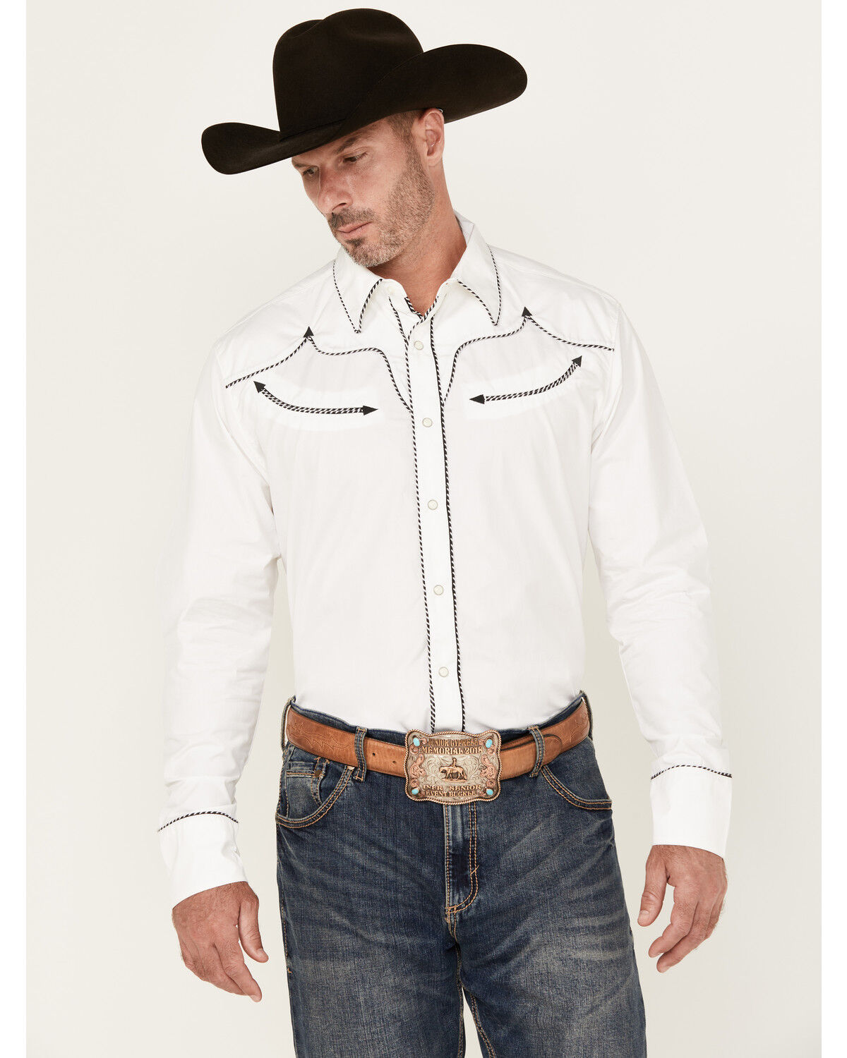 Men's Wrangler Solid Long Sleeve Snap Western Shirt
