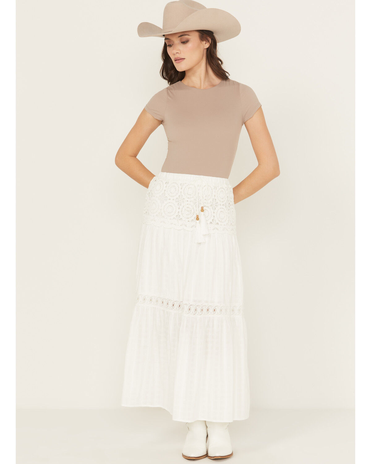 Women's Miss Me Crochet Lace Yoke Skirt
