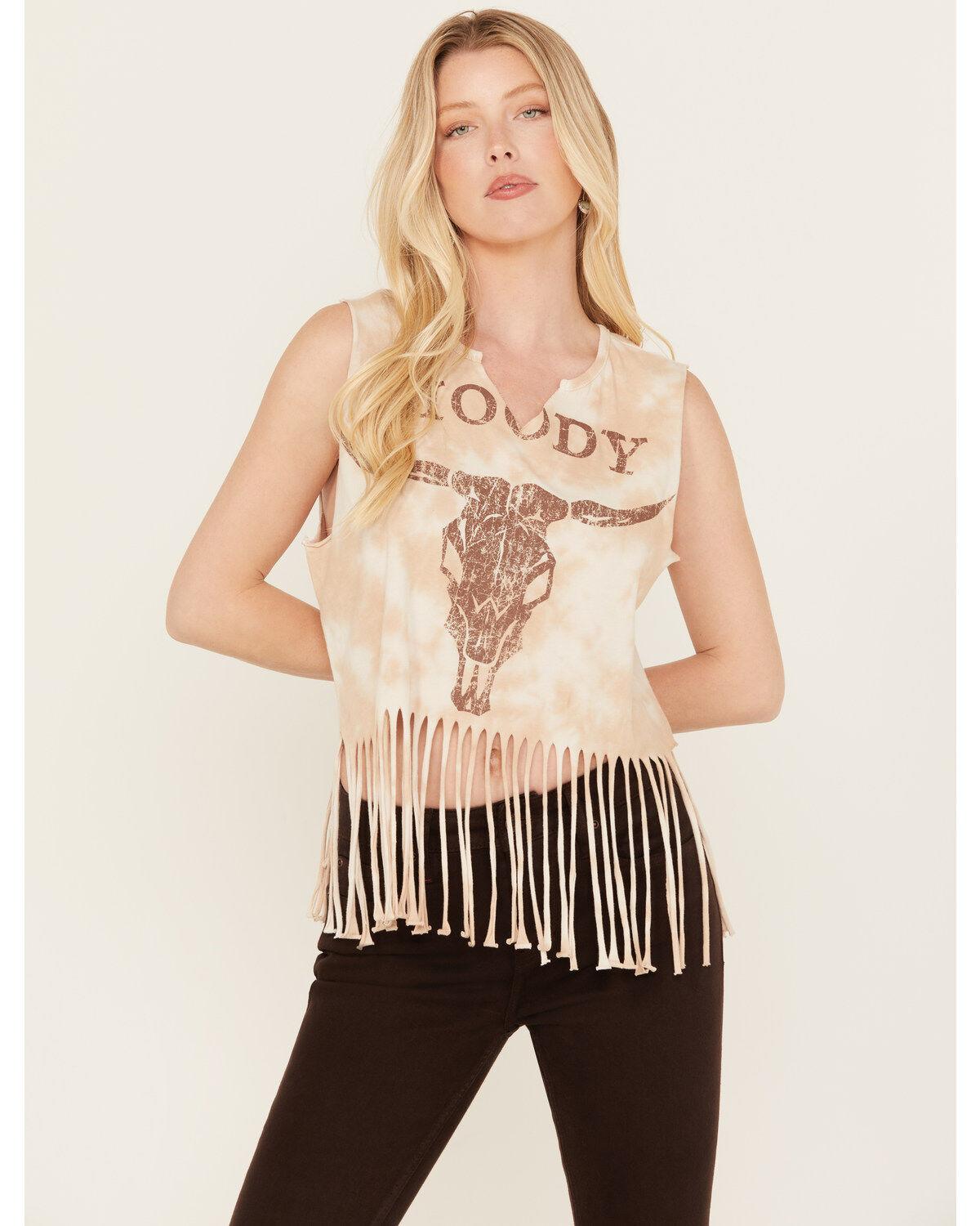 Women's Idyllwind Moody Steer Head Fringe Tank