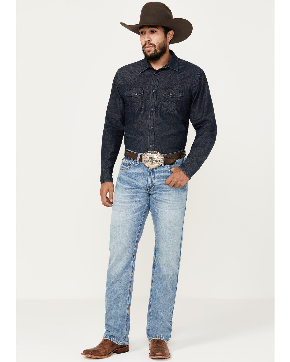 Men's Ariat M5 Hartley Waco Light Wash Straight Rigid Jeans