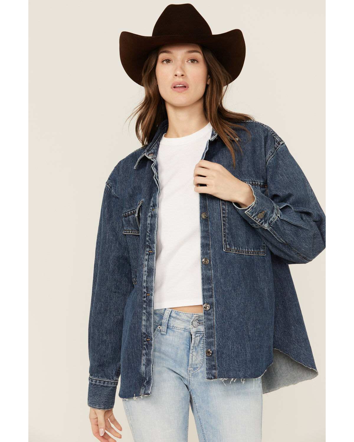 Women's Ariat Long Sleeve Button-Down Denim Shacket