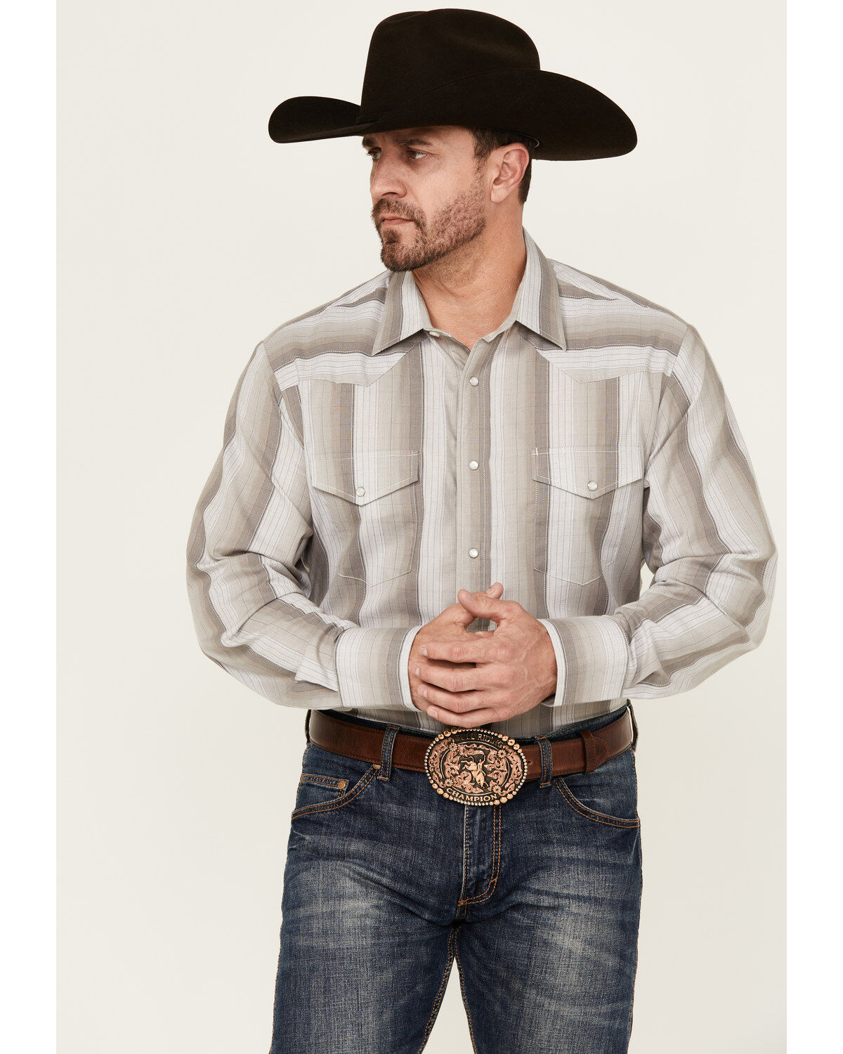 Men's Roper Striped Print Long Sleeve Snap Western Shirt