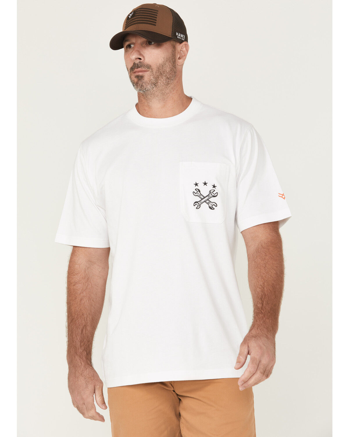 Men's Hawx Wrenches Embroidered Pocket Short Sleeve Work T-Shirt