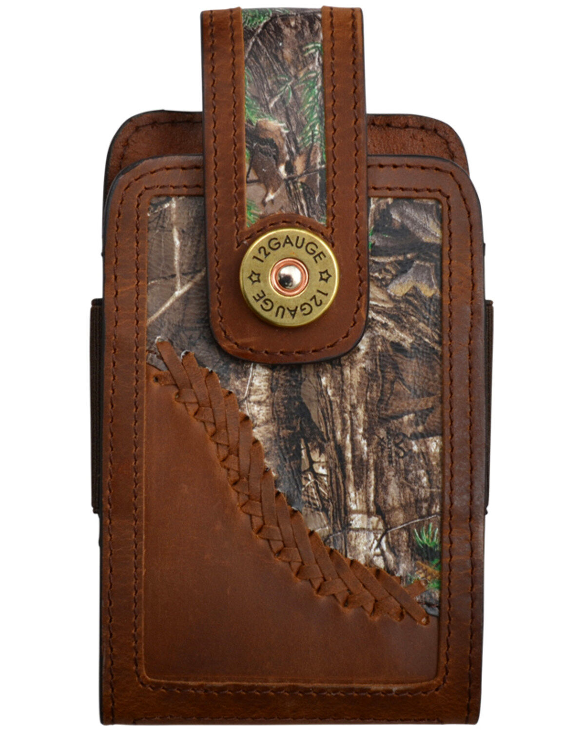 Men's 3D 12 Gauge Camo Leather Smartphone Holder