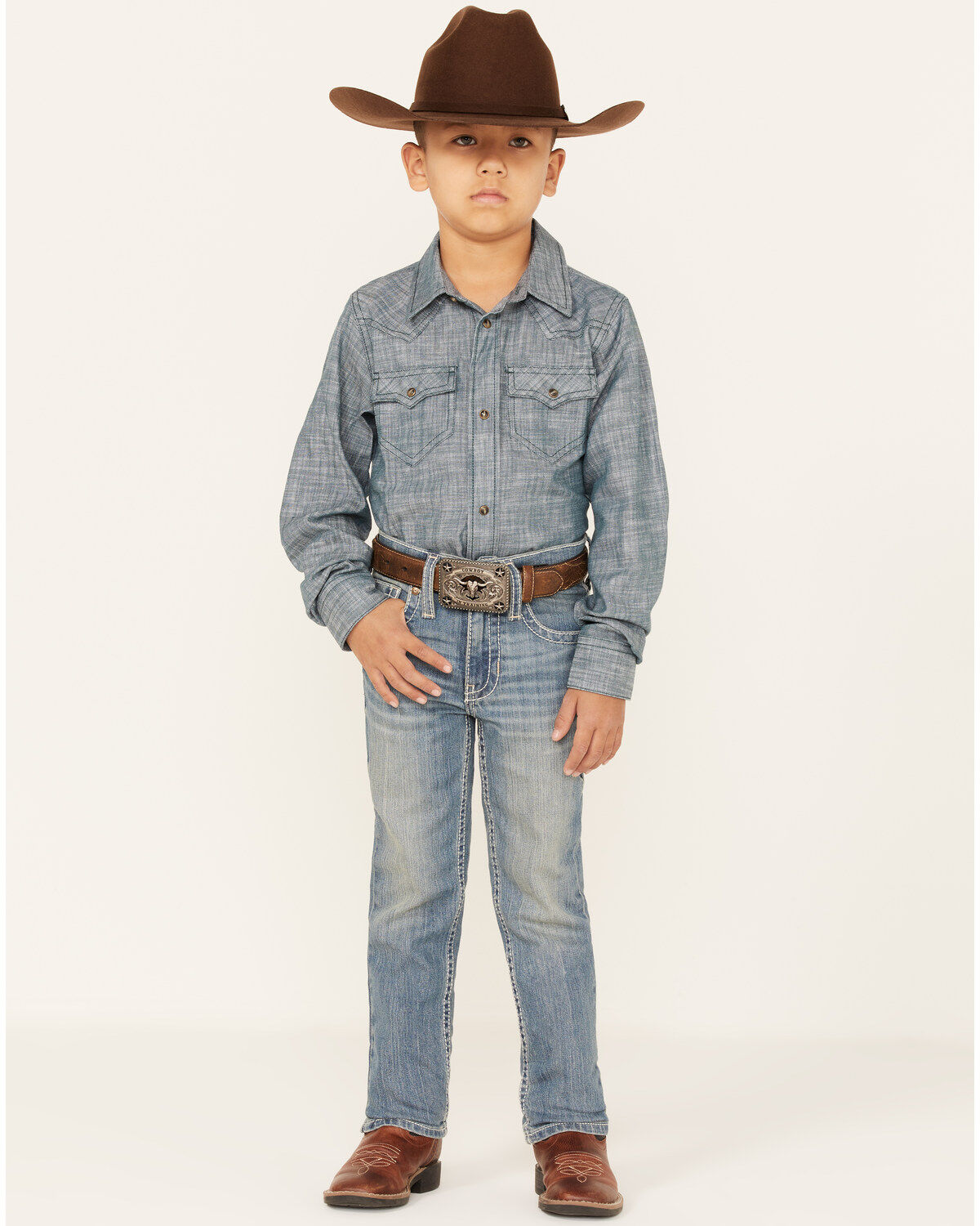 Boys' Cody James Clovehitch Light Wash Stretch Slim Straight Jeans