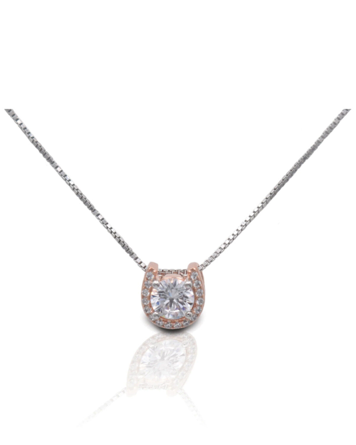 Women's Kelly Herd Rose Gold-Plated Horseshoe Pendant Silver Necklace